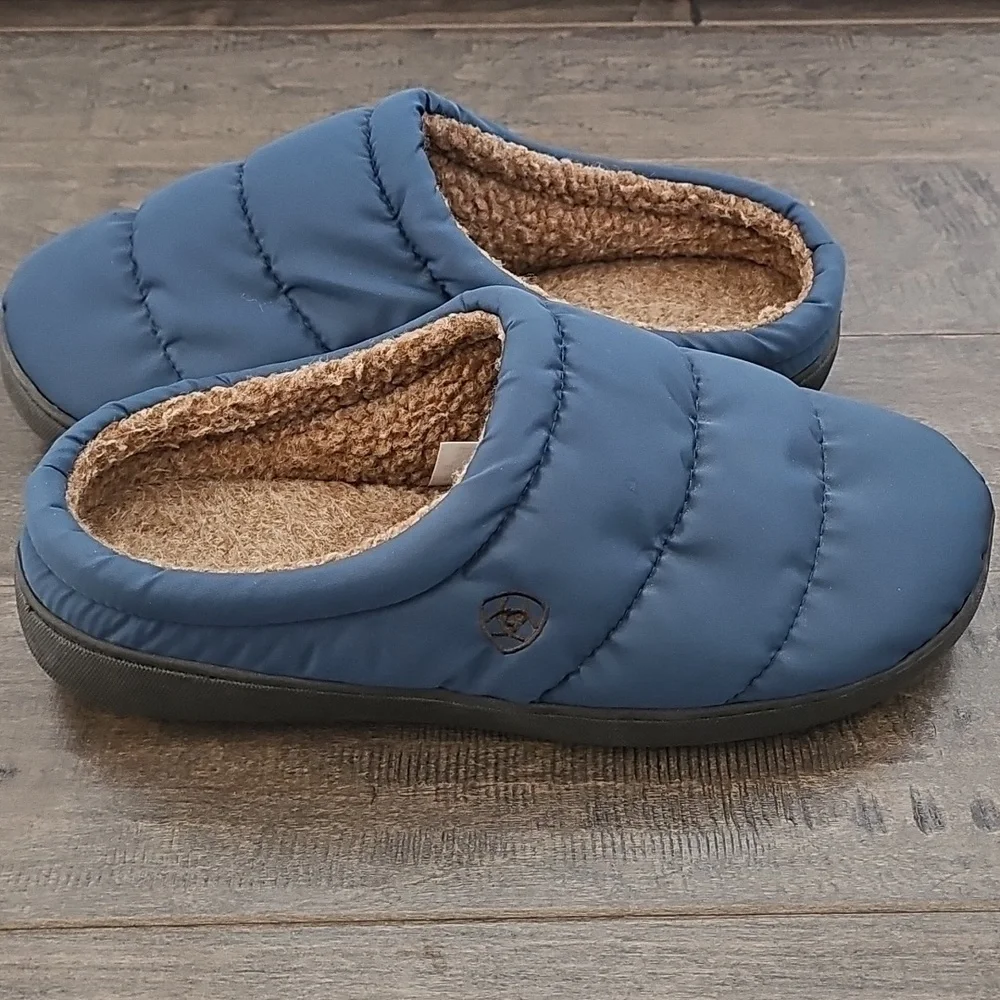 Ariat Blue Quilted Clog Slippers with Comfortable Lining Sz 12